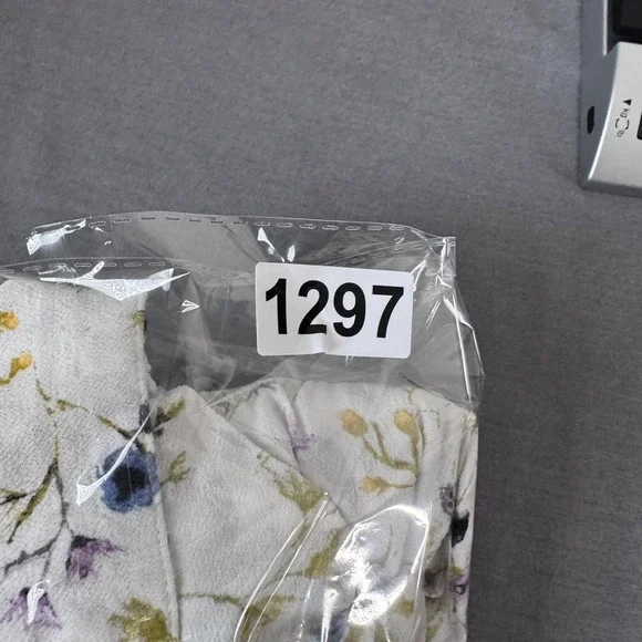 J. Jill Shirt  Women M White Floral Button Down Wildflower Peplum Tunic Cottage - Picture 9 of 10